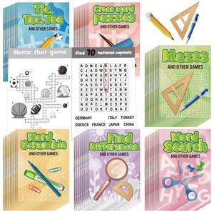 lot 6353 image: Hungdao 96 Pcs Mini Activity Books for Boys and Girls, Fun and Games, Challenging Activities Include Mazes, Word Scramble and More Bulk Gifts for Students Party Classroom Goodie Bag Stuffers