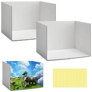 lot 6359 image: codree 2 Pcs Cardboard Diorama Kit, Diorama Box for Display, Diorama Project Supplies Display Case with Double Sided Tapes for DIY Crafts Toys, 11.8 x 8.7 x 8.3 Inch