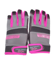 lot 6366 image: Habdlandy. Gloves color gray pink and black size M