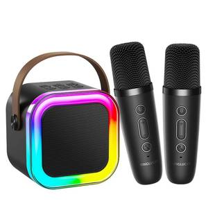 lot 11312 image: Kinglucky Mini Karaoke Machine for Kids, 2025 TOP Birthday Gifts Ideas for 3-12 Year Old Girls, Christmas Party Gifts Kids Personal Video Players Accessories with 2 Wireless Microphones - Black