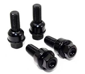 lot 11348 image: Set of 20 Veritek 14x1.5mm Black 29mm Thread R14 Radius Ball Seat Washer Lug Bolts for Porsche Factory Wheels