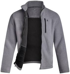 lot 11351 image: Spyder Mens Fleece Jacket - Full Zip Up Lightweight Sherpa Fleece Fall Mens Winter Jacket with Pockets for Outdoor Hiking, Size Medium, Light Grey
