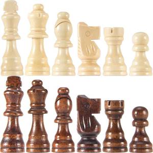 lot 11354 image: AMEROUS Wooden Chess Pieces Only, 32 Pieses  3.05 KingStorage BagGift Package, Standard Tournamen Staunton Wood Chessmen for Chessboard, Replacement of Missing Pieces
