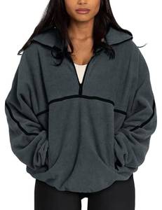 lot 11372 image: Wyeysyt Womens Half Zip Fleece Sweatshirt Pullover Oversized Sweatshirts Long Sleeve Quarter Zip Fall Jacket with Pockets(Grey-S)