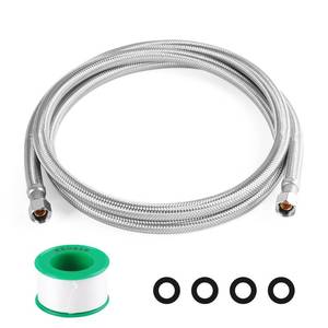 lot 11395 image: KEOKLE Refrigerator Ice Maker Water Line,25ft Stainless Steel Braided �by� Ice Maker Hose Burst Proof Water Supply Line,Food grade PVC Inner Tube Fit to ALL Refrigerator Ice Maker