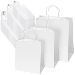 lot 11406 image: Sabary 75 Pcs Kraft Paper Gift Bags with Handles Paper Tote for Gift Bags Shopping Return Business Retail Party Merchandise, 3 Sizes(White)
