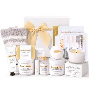 lot 11409 image: Spa Gifts for Women 13Pcs Mothers Day Gifts Happy Birthday Gift Baskets, Christmas Relaxing Home SPA Kit Bath Set Self Care Package Thank You Box for Mom Her Sister Teacher Friends Friendship