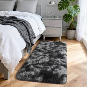 lot 12321 image: Merelax Soft Area Rugs for Livingroom Bedroom, Shaggy Plush Fuzzy Fluffy Carpet Furry Fur Rug, Modern Indoor Comfy Nursery Kids Dorm Home Decor Floor Mat, 2 x 4 ft, Tie-Dyed Black & Grey