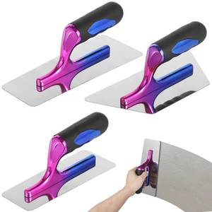 lot 12322 image: yeesport 3 PCS Stainless Steel Plaster Trowels, Drywall Trowel, Ergonomic Handle Art Painting Finishing Tool, Venetian Plaster Tools
