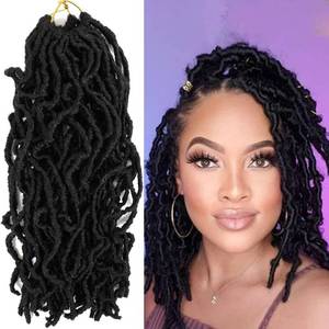 lot 12325 image: 8 Packs Short Faux Locs Crochet Hair 120 Strands 12Inch Soft Locs wavy Dreadlocks Crochet Braids Natural Black Pre-Looped Crochet Hair for Women (1B, 12 Inch (Pack of 8))