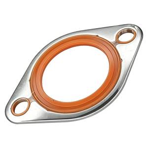 lot 12330 image: SWQS Thermostat Water Neck Housing Gasket - 18 Aluminum Carrier with Molded Silicone Insert, Reusable Thermostat Housing Seal Replacement for Chevy SBC BBC 265-500 Engines Water Pump Gasket(Orange)