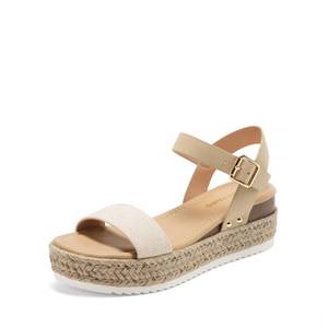 lot 12356 image: DREAM PAIRS Womens Platform Espadrilles Wedge Sandals, Comfortable Open Toe One Band Sandals for Women Dressy Casual Summer,Size 10,BeigeTaupe,DWUMPS2502