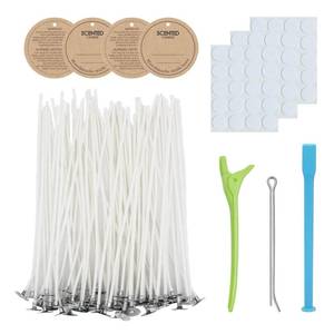 lot 12366 image: CandMak Candle Wick Kit - 60 Cotton Wicks with Candle Making Tools (Thick 468)