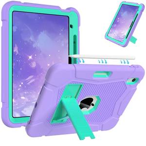 lot 12382 image: AVAWO Case for New iPad (A16) 11th Generation 11 Inch 2025, iPad 10th Generation 10.9 2022, Heavy Duty Military Grade Shockproof Rugged Protective Cover with Stand for i Pad 1110 Gen, Purple  Teal