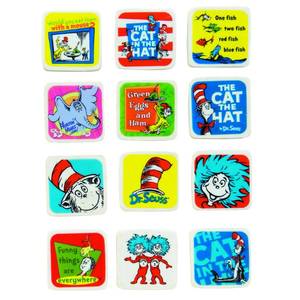 lot 12383 image: Raymond Geddes Dr. Seuss Character Erasers for Kids (Pack of 60)