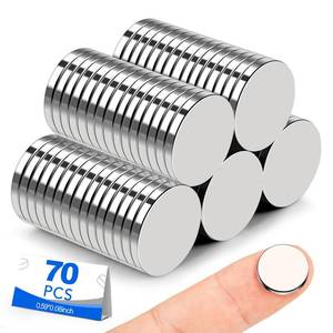 lot 12412 image: Small Magnets, 70 Pack Refrigerator Magnet 15x2mm Rare Earth Magnets Neodymium Magnet for Crafts, Whiteboard, Kitchen Cabinet