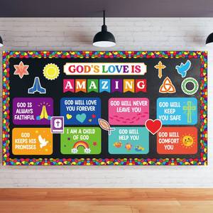 lot 12422 image: Gods Love is Amazing Christian Bulletin Board Decorations VBS Religious Church Classroom and Sunday School Decor Bulletin Board Religious Cutout Classroom Back to School Holiday Bulletin Board Decor