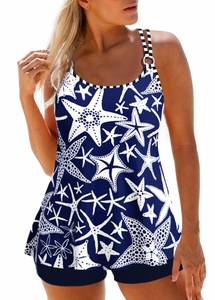 lot 12430 image: ROSEWE 2025 Tankini Swimsuits for Women, Two Piece Bathing Suits with Shorts, Modest Tank Top Swim Dress