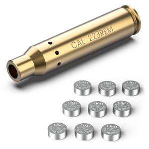 lot 12436 image: Feyachi 223 5.56 Laser Bore Sight .223 Rem 5.56mm NATO Red Laser Boresighter for Cal 223 556 with 3 Sets of Batteries