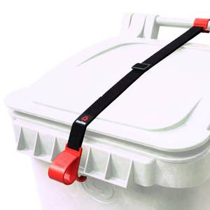 lot 12442 image: Trash Can Lock Strap (Bin Not Included) �� The ONLY One with The Handle Keep Hands Clean. No Drilling - No Tools. Trash Can Lid Lock Security