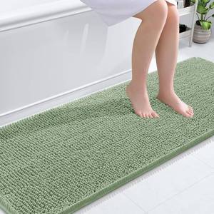 lot 13464 image: OLANLY Bathroom Runner Rugs 70x24, Soft Absorbent Chenille Bath Rugs, Rubber Backing Quick Dry, Machine Washable Long Bath Mats for Bathroom Floor, Tub and Shower, Home Decor Accessories, Sage Green