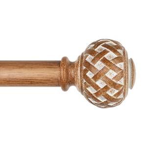 lot 13466 image: TONIAL Wood Curtain Rod 32 to 58 Inches, 78 Adjustable Curtain Rods for Windows 20 to 54 Inches, Splicing Drapery Rods Decorative with Netted Texture Finials