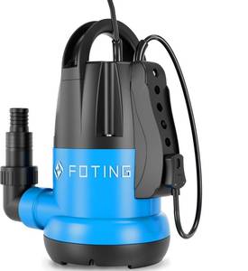 lot 13468 image: FOTING Sump Pump 34HP Dirty Submersible Water Pump,2400GPH Utility Pump Thermoplastic Electric Portable Transfer Water Pump for Swimming Pool Pond Basement with 16ft Power Cord, with Float Switch