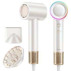lot 13480 image: High-Speed Hair Dryer, 160,000 RPM Brushless Motor for Ultra-Fast Drying, 500M Ionic Negative for Frizz Reduce, Low Noise Thermo-Control Blow Dryer with Diffuser for Curly Hair Women and Men,White