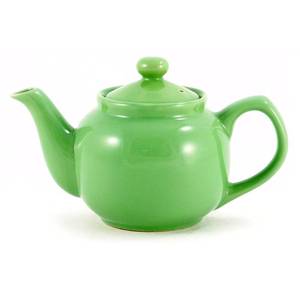 lot 13489 image: PLESIU Lime Green Classic 2 Cup Ceramic Teapot