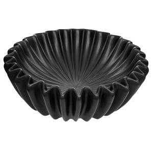 lot 14016 image: Kultilanda Small Ceramic Bowl Black Decorative Bowl, Modern Home Decor Centerpiece 6 Inches Key Jewelry Ruffle Fluted Scalloped Bowl
