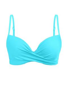 lot 14028 image: Aqua Eve Women Underwire Bikini Top Only Push Up Swim Top Bra Swimsuit Tops Padded Bathing Suit Top Teal M