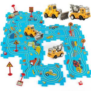 lot 14061 image: Plastic Puzzles for Kids Ages 3-5 with Toy Car Bulldozer  Cement Mixer, Toddler Puzzles Gift, Critical Thinking Educational Toys, Toys for 3 4 5 6 Year Old Boys Girls