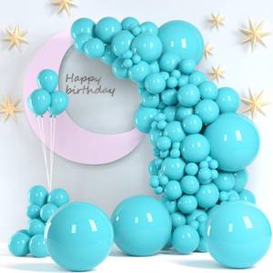 lot 14064 image: Teal Blue Balloons, 140pcs 18 12 10 5 Inch Different Sizes Pack Party Latex Balloons for Birthday Halloween Holiday Balloon Garland as Party Decorations