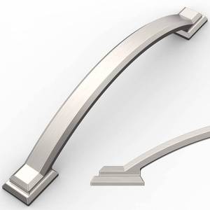 lot 14071 image: Amerdeco 10 Pack Brushed Satin Nickel Cabinet Pulls 5 Inch(128mm) Hole Centers, Handles for Kitchen Cabinet Hardware, Arch Cabinet Handles for Bathroom Dresser Drawer Handles ZH0016��