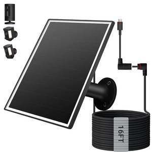 lot 14080 image: VERVERAY Solar Panel for Ring Camera, 6W Solar Charger with USB-C & Barrel Plug for Ring Stick Up Cam ProPlus & Spotlight Cam Battery Series, Waterproof, 16ft Cable (Black)