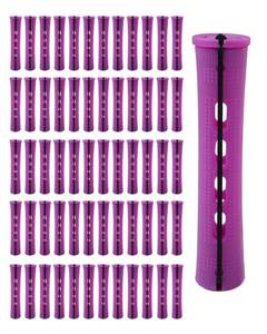 lot 14101 image: 60pcs Perm Rods for Womens Natural Hair, Purple, 0.75inch - Hair Roller Curler Perm Rods for Long Medium Small Hair - Plastic Cold Rods, Hairdressing Styling Tool