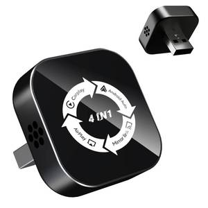 lot 14106 image: 4 in 1 Screen Mirroring Wireless CarPlay Adapte, 2026 Upgraded Wired to Wireless for Apple CarPlay & Android Auto & AirPlay & MirrorLink, Mini USB Car Play Adapter with Type-C Extension, Plug and Play