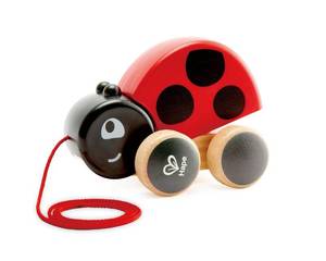 lot 14131 image: Hape Ladybug Pull-Along  Easy Pull Flapping Wooden Toddler Toy, Multi-Color