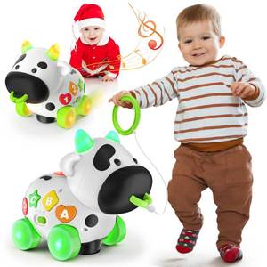 lot 14435 image: Talkfun Musical Cow Toys for 1 Year Old Boy Girl, Bilingual Baby Toy 6-12-18 Month, One Year Old Boy Toys, 1 Year Old Girl Gift, Learning Toddler Toy Age 1-2, First Christmas 1st Birthday Gift