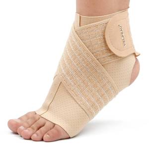 lot 14443 image: Velpeau Foot & Ankle Support Brace Compression Sleeve with Adjustable Strap, Elastic Wrap for Plantar Fasciitis, Achilles Tendonitis, Sprained, Sports Bandage Sock for Men & Women(Single, Khaki, M)