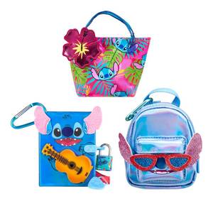 lot 14449 image: REAL LITTLES Disney Lilo & Stitch Fan Favorites 3 Pack, Includes Themed Micro Backpack, Handbag and Journal, with 15 Micro Surprises Inside