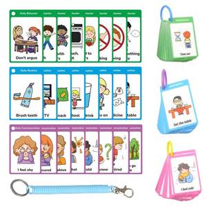 lot 14451 image: CHEFAN 120 PCS Autism Communication Cards for Speech Delay Non Verbal Children and Adults, Special Needs Visual Aid Language Learning Cue Cards Special Ed Feelings Emotions Flash Cards