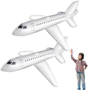 lot 14462 image: Syhood White 2 Pcs 79 Inch Large Inflatable Airplane Balloon Airplane Aviation Themed for Outdoor Birthday Party Gifts Swimming Pool Decorations Toys