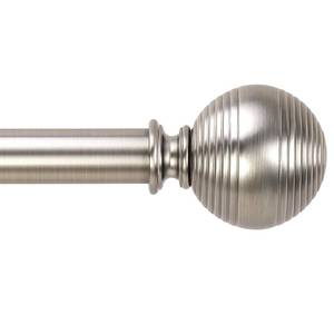 lot 14468 image: Satin Nickel Curtain Rods for Windows 18 to 88 inch, 1 Inch Adjustable Curtain Rod, Heavy Duty Window Curtains Rod for Bedroom Living Room, Modern Decorative Drapery Rods Orb Finials