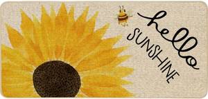 lot 14481 image: ORTIGIA Hello Sunshine Sunflowers Doormat Indoor Outdoor Patio Summer Sping Bee Kind Door Mats Non-Slip Durable Entrance Mat for Home Entrance, Outside Entry, Yard, Floor, Patio 17x36 INCH