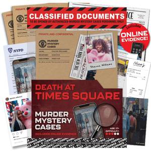 lot 14492 image: Lucky Egg MMC Death at Times Square �� Thrilling Murder Mystery Games for Adults in New York City �� 40 Evidence Pieces, 150 Min Gameplay (35 Difficulty) �� Cold Case Files Game for 1-10 Players