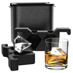lot 14496 image: Clear Diamond Ice Cube Tray Crystal Clear Ice Maker - Large Diamond Shape Ice Cube Maker for Whiskey Cocktails Bourbon