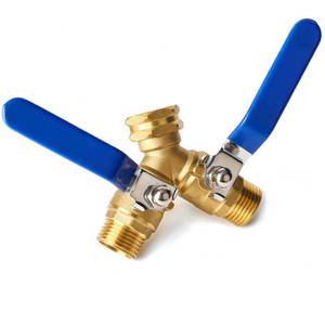 lot 20467 image: Garden Hose Splitter 2 Way Heavy Duty, Brass Faucet Adapter With Long Handle For Gardening Water Hose Shut Off Valve Hose Connector Fittings Outdoor Water Spigot Hose Bib Y Splitter