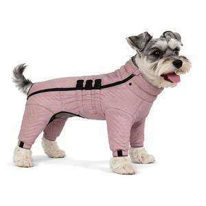 lot 20470 image: Lovelonglong Warm Dog Coat Double Layers Vest, 4 Legs Covered Windproof Waterproof Reflective Outdoor Skating Costume for Corgis Dachshund - Lotus Pink D-L