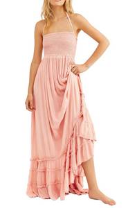 lot 20479 image: R.Vivimos Womens Summer Boho Sexy Backless Long Dresses (Medium, Blush)